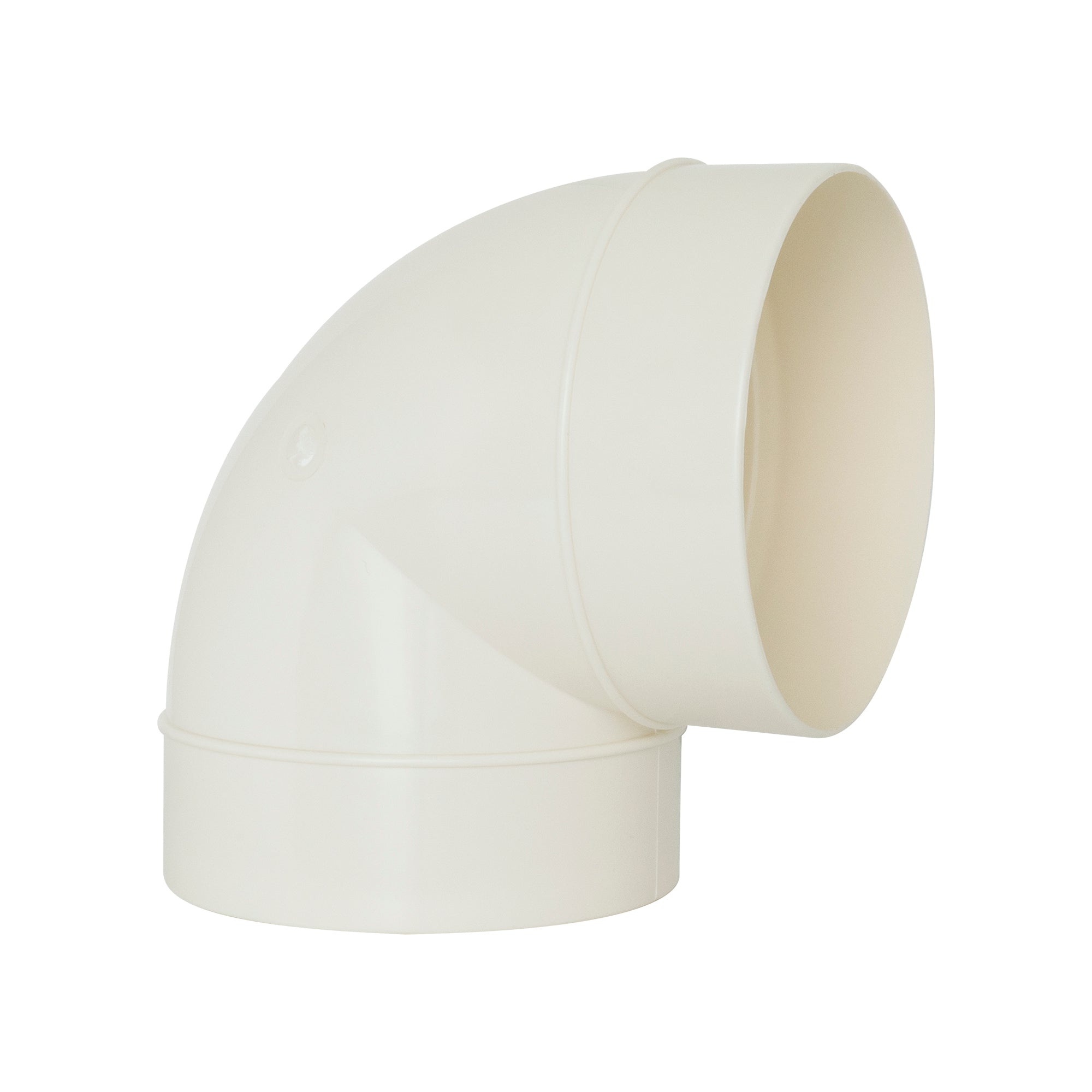 Estevez Cambio de Dirección Ducto Extractor 4" - Modelo 090-4 - Codo Plástico Blanco - Luzdeco