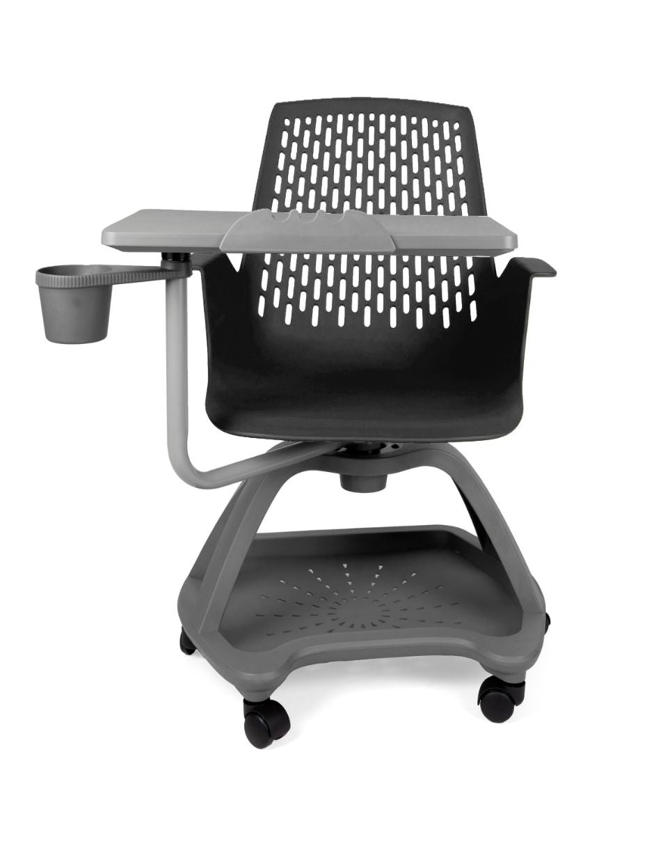 Offiho Pupitre Escolar con Paleta Giratoria, Ruedas y Portavaso, Modelo Blow OHP2100