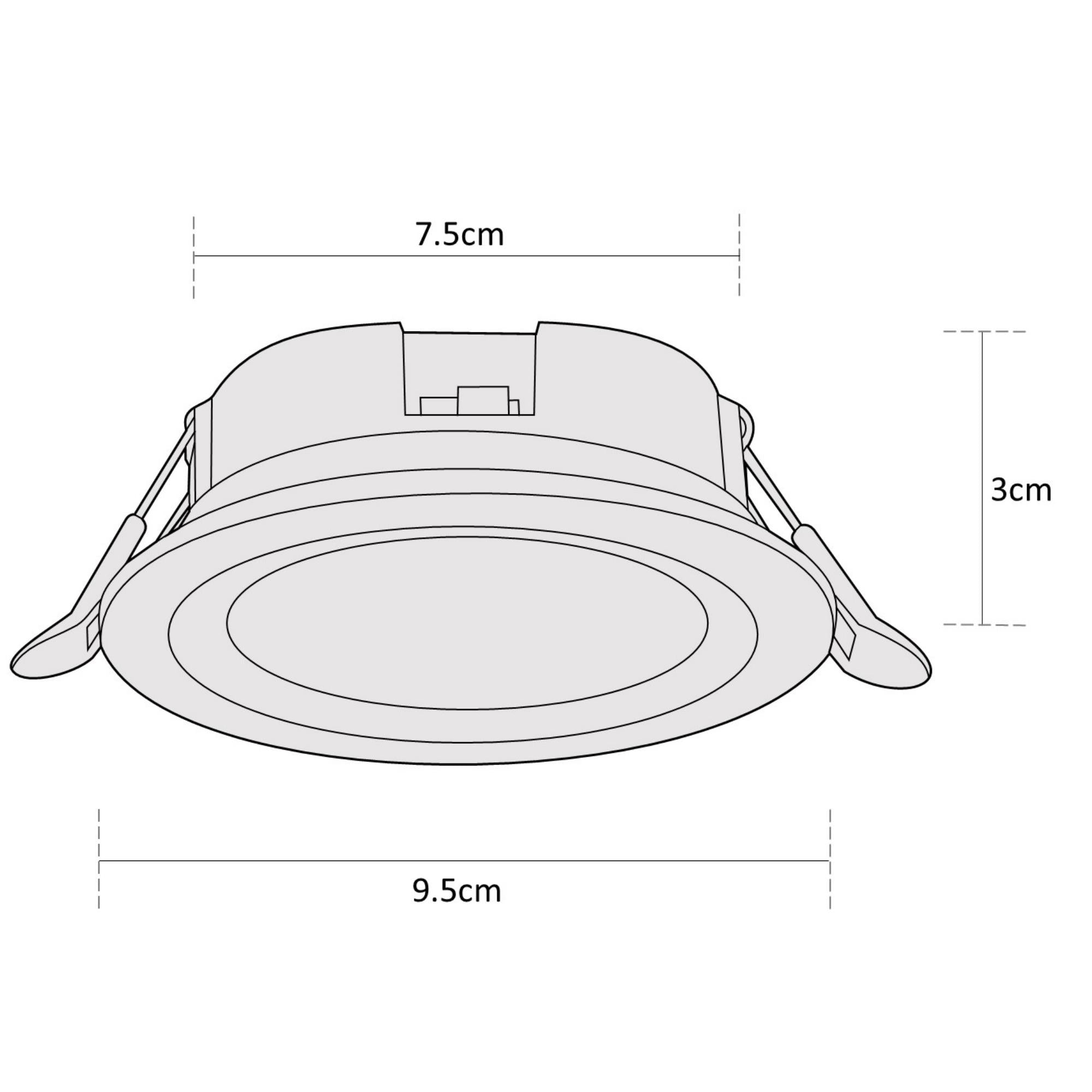 Estevez Foco LED Empotrable 6W CCT Switch Ø95 mm SNAP CCT, Modelo 19164-0-CCT
