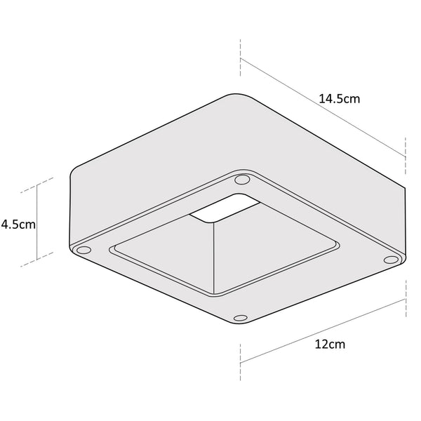 Estevez Luminario TOP LED 6W Negro para Muro Exterior IP54 3000K, Modelo 19235