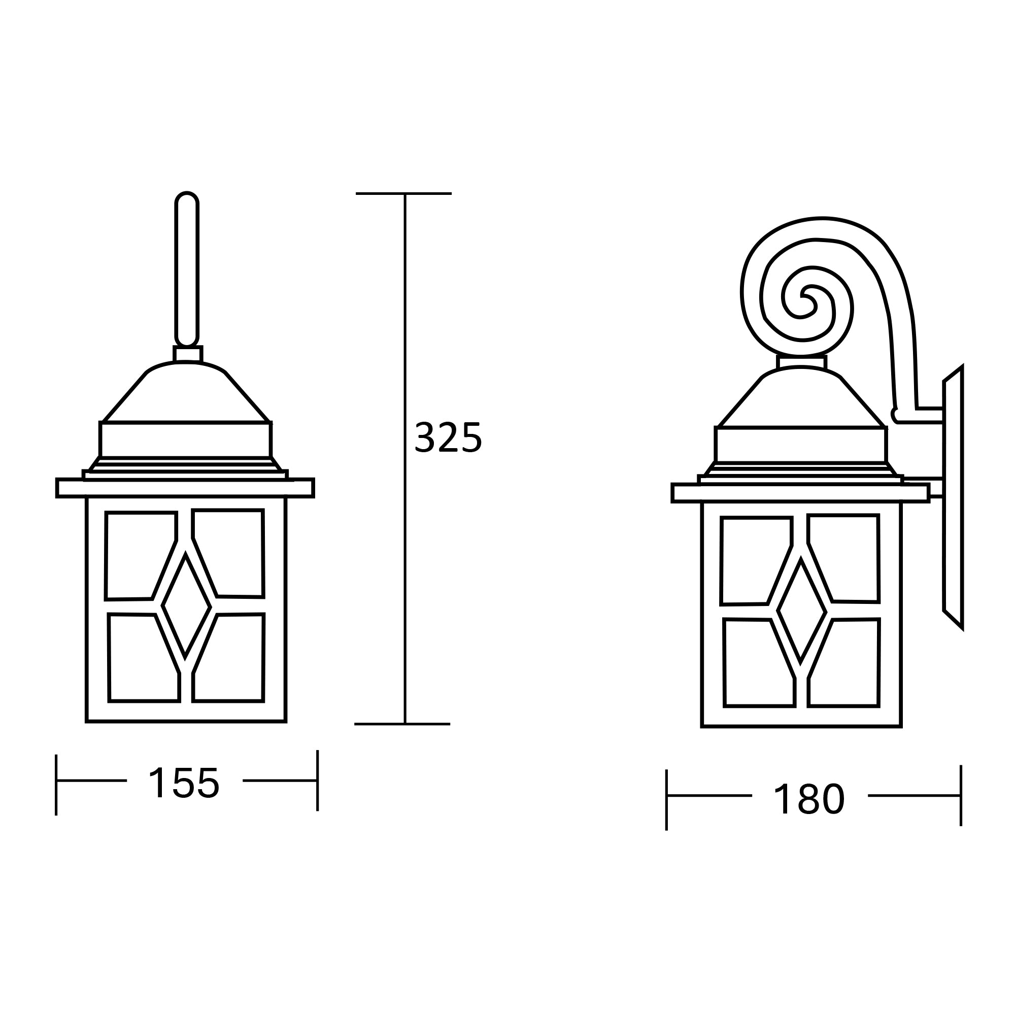 Estevez Luminaria De Muro Exterior Estilo Vintage E26 Negro IP44, Modelo 19249-2