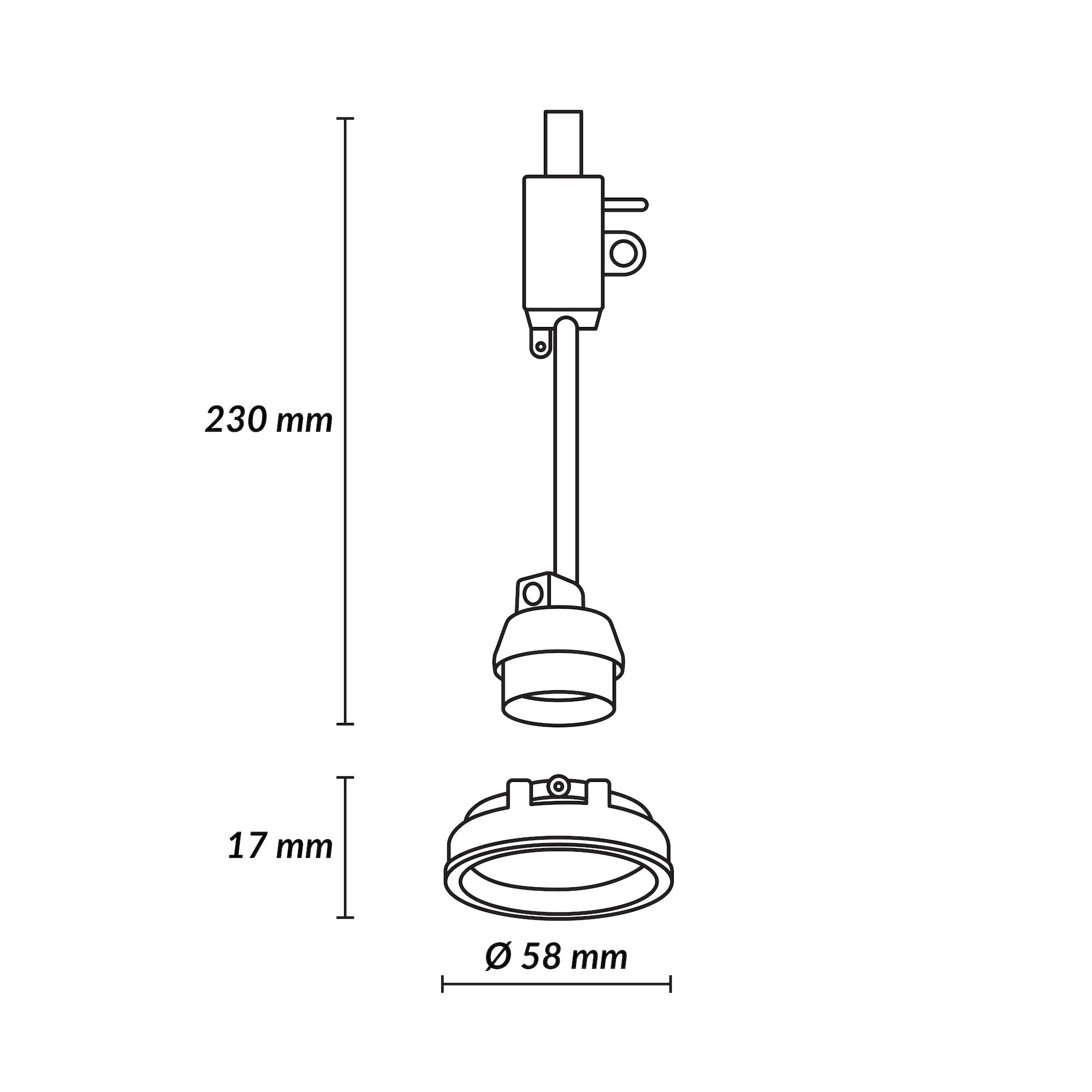Estevez Porta Lámpara GU5.3/GU10 Ø58mm Blanco Mate, Modelo 19324-0