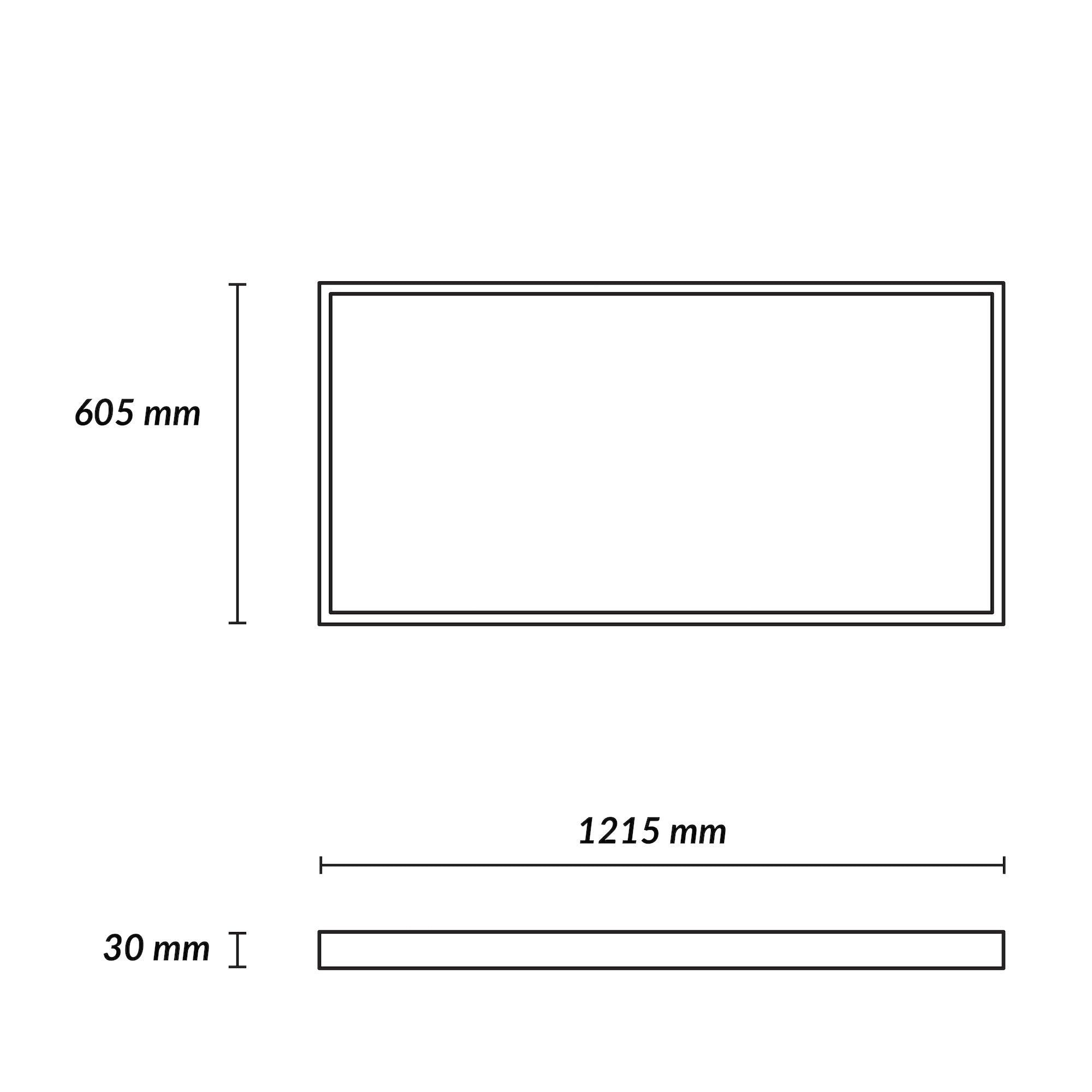 Estevez Panel LED Backlit CCT Empotrable/Sobreponer 72W 1215x605mm con Selector de Color Modelo 19468-0-CCT