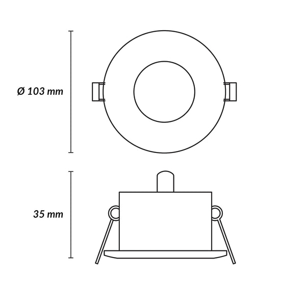 Estevez Luminaria Empotrable Splash Negra GX5.3 / MR16 Ø83 mm IP44, Modelo 19901-2