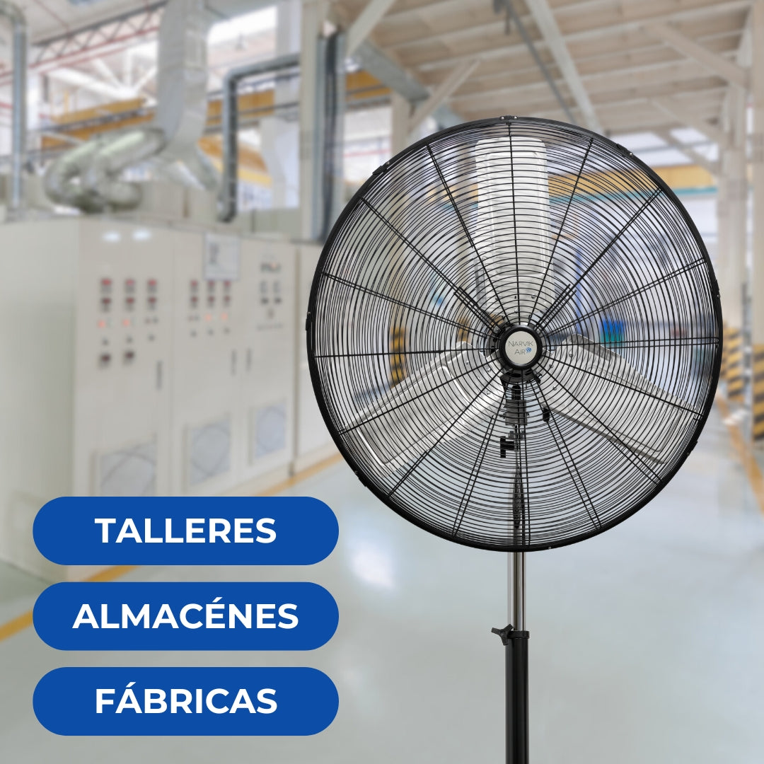 Narvik Ventilador de 30" Industrial Pedestal de 230W con Aspas de Aluminio, Modelo NA1030 / NA-S30