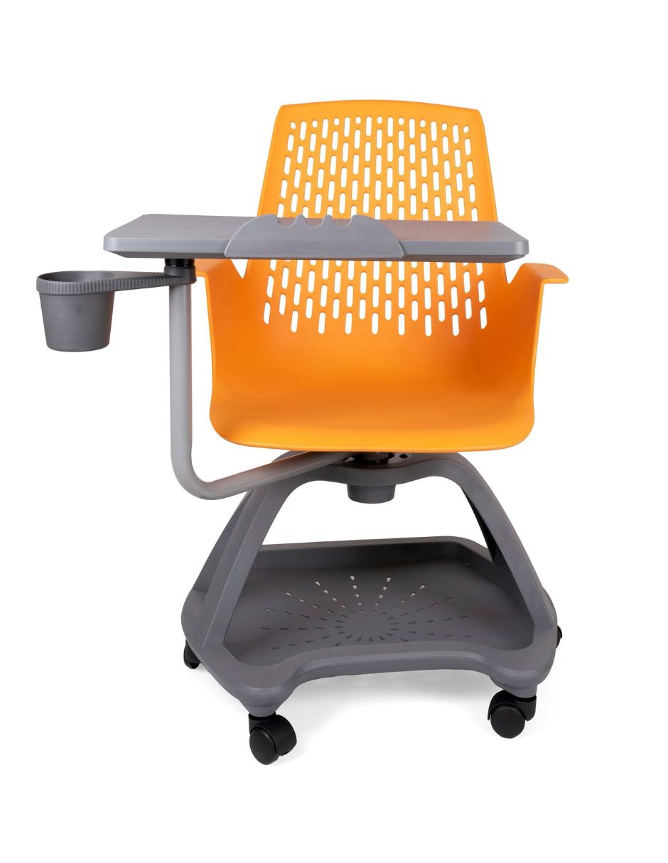 Offiho Pupitre Escolar con Paleta Giratoria, Ruedas y Portavaso, Modelo Blow OHP2100