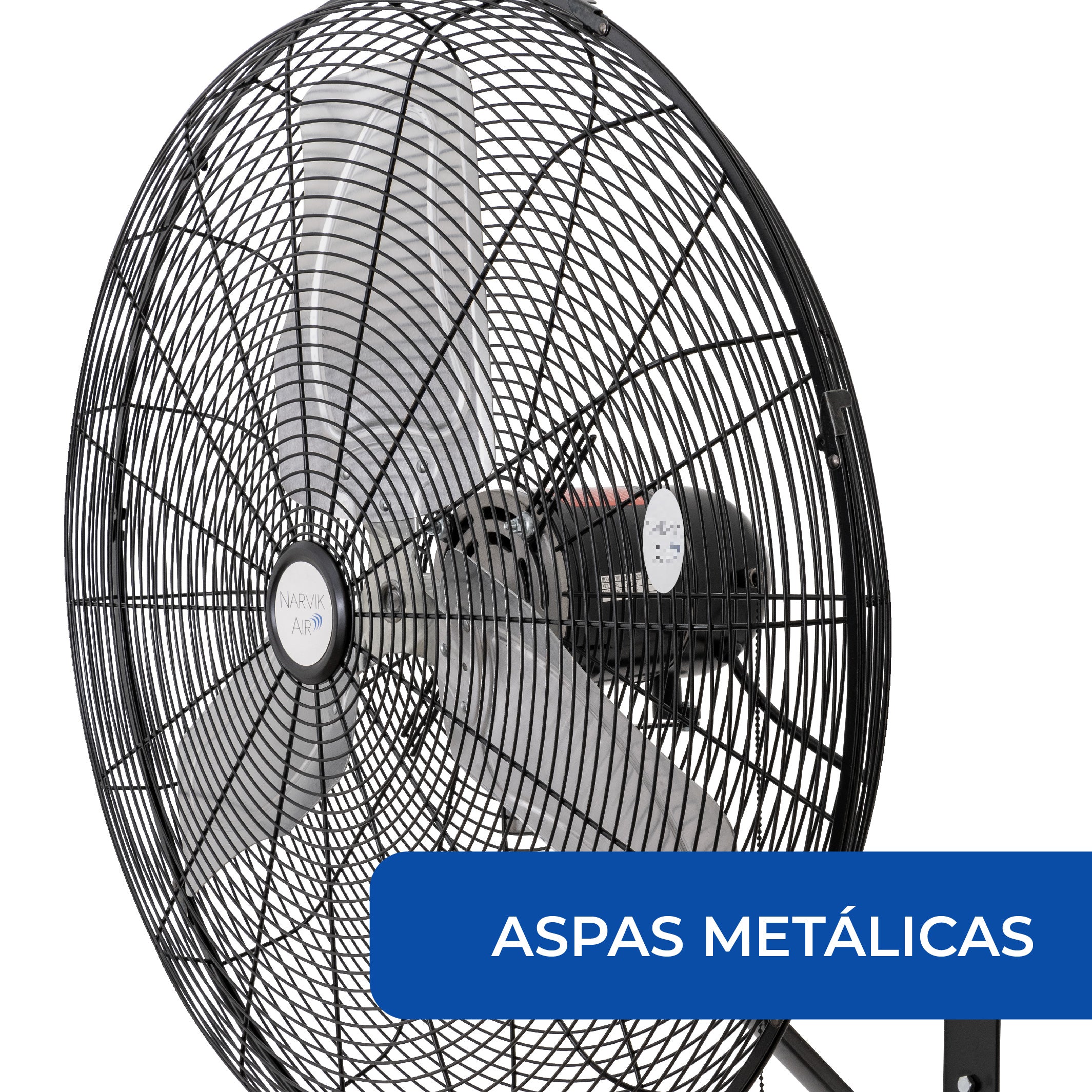 Narvik Ventilador de 24" Industrial de Pared 235W con Aspas de Aluminio, Amplia Oscilación, Modelo NA1124