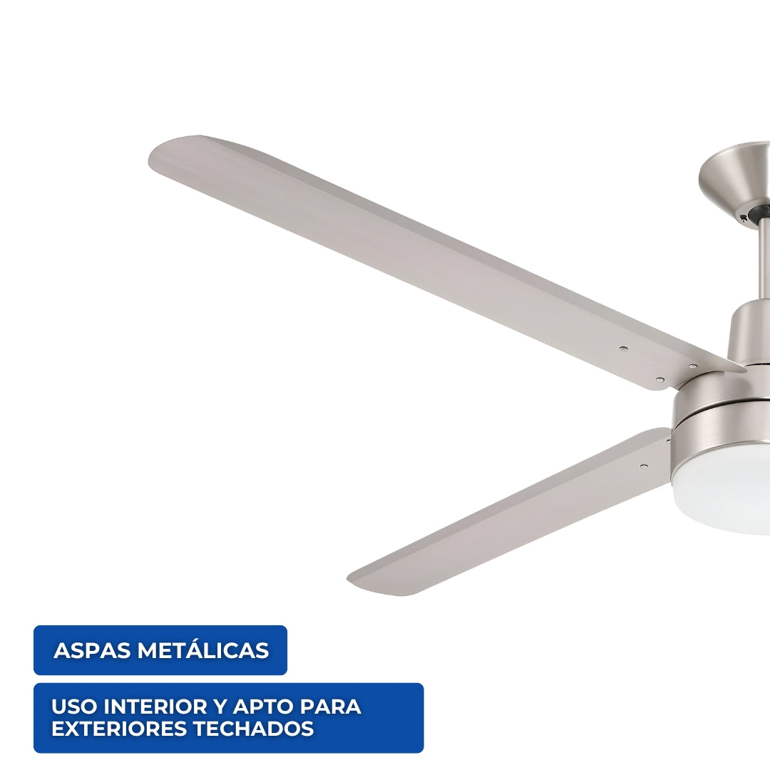 Narvik Ventilador de Techo de 56" Con Luz CCT de 4 Aspas de Aluminio con Control de Pared Industrial NA-CL56MB/ NA3021