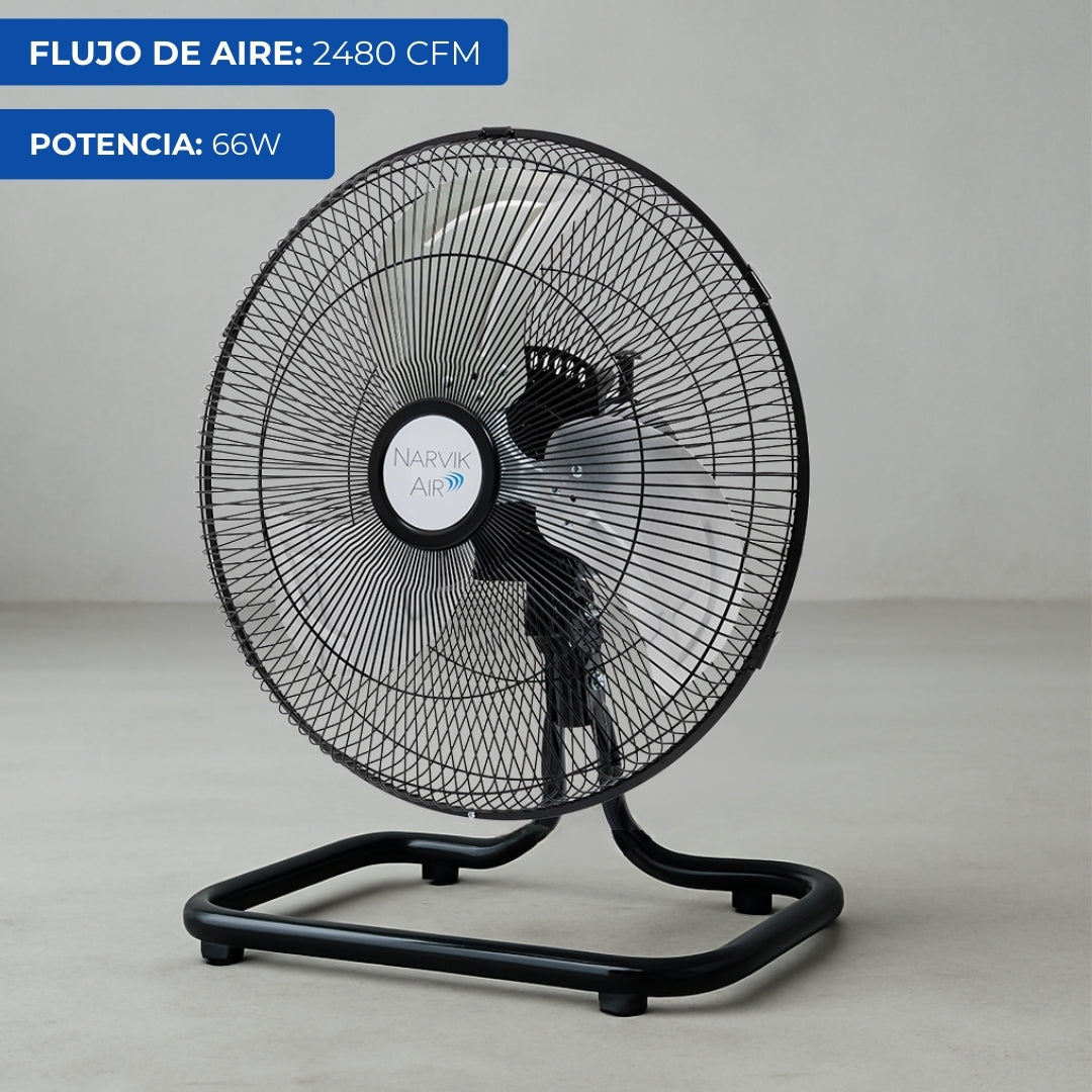 Narvik Ventilador de 16" Industrial 2 en 1: Piso y Pared Oscilatorio 55W con Aspas de Aluminio, Modelo NA1016 / NA-OF16