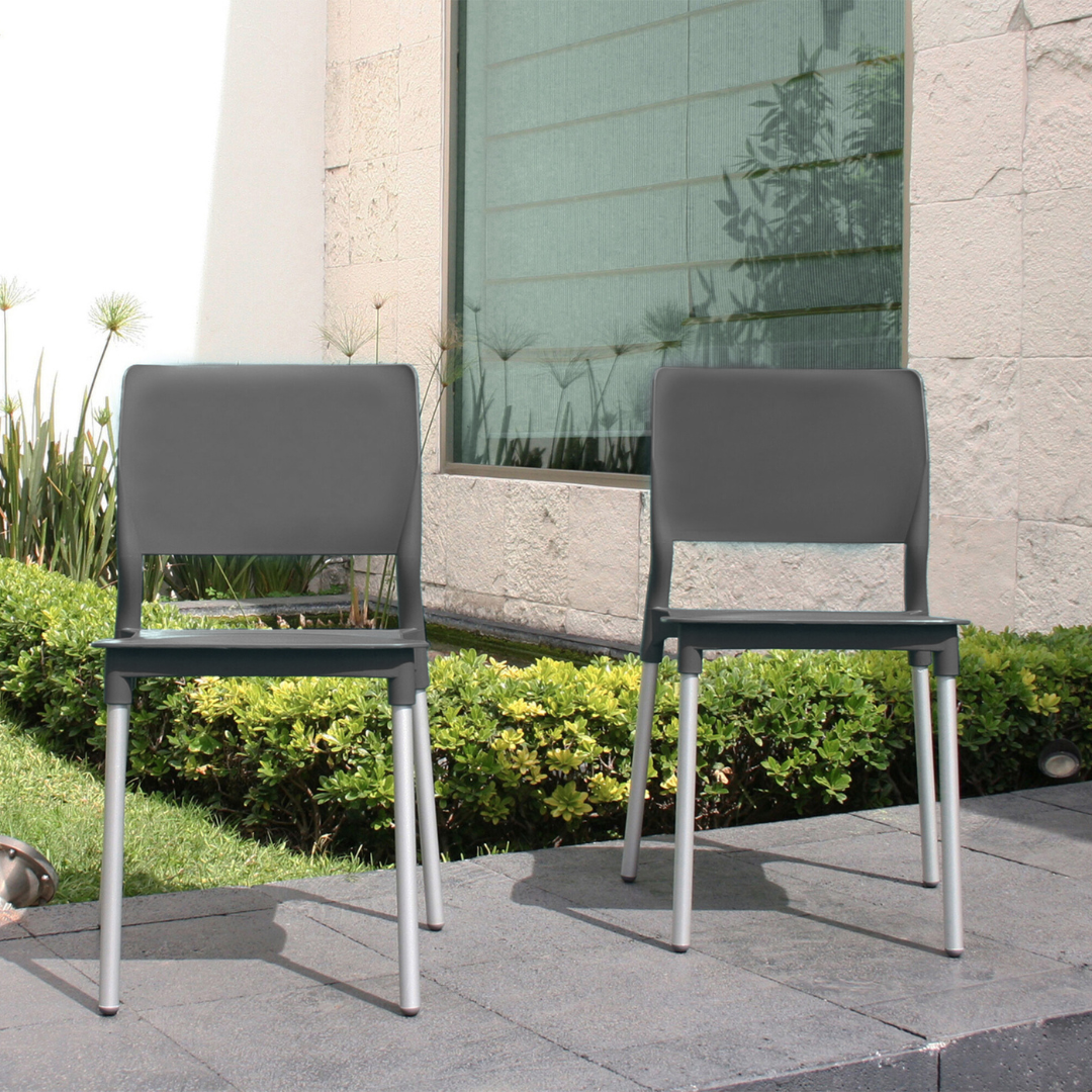 Offiho Set de 4 Sillas Para Restaurante Resistentes Para Exterior e Interior con Protección UV, Modelo Reef OHV62
