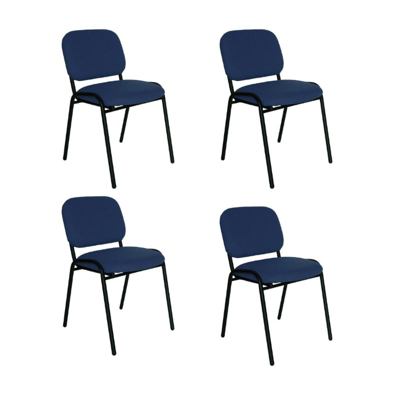 Offiho Set de 4 Sillas de Oficina para Visita Tapizada con Estructura de Acero, Modelo ECOVISITA