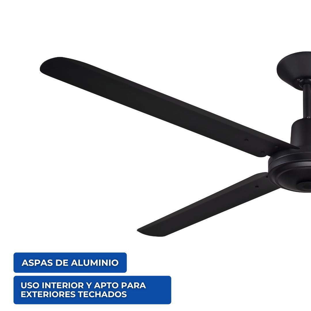 Narvik Ventilador de Techo de 56" Con 4 Aspas de Aluminio con Control de Pared Industrial NA-C56MB /NA3011