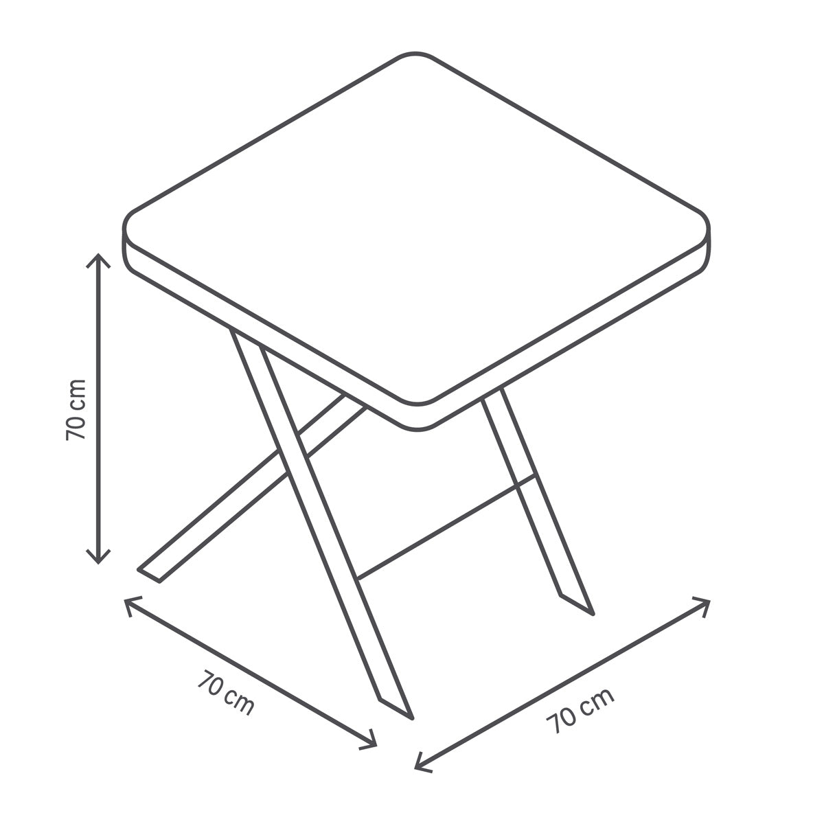 Naterial Set de Comedor: Mesa + 2 Sillas Plegables de Acero Apta para Exterior, Modelo Emys