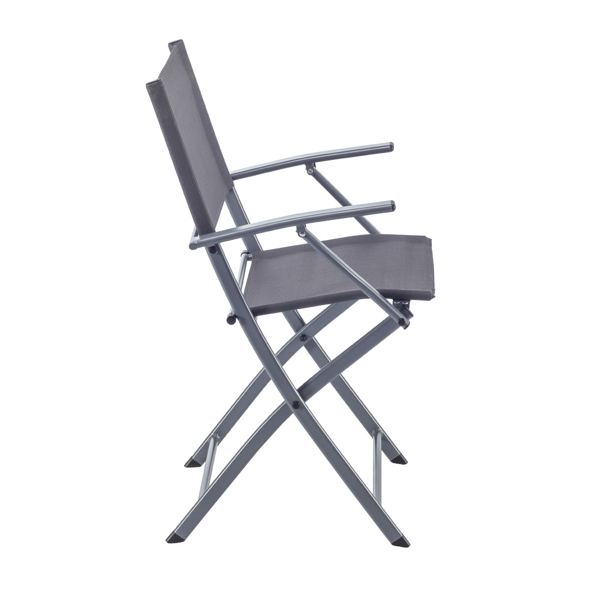 Naterial Set de Comedor: Mesa + 2 Sillas Plegables con Descansabrazos de Acero Aptas para Exterior, Modelo Emys