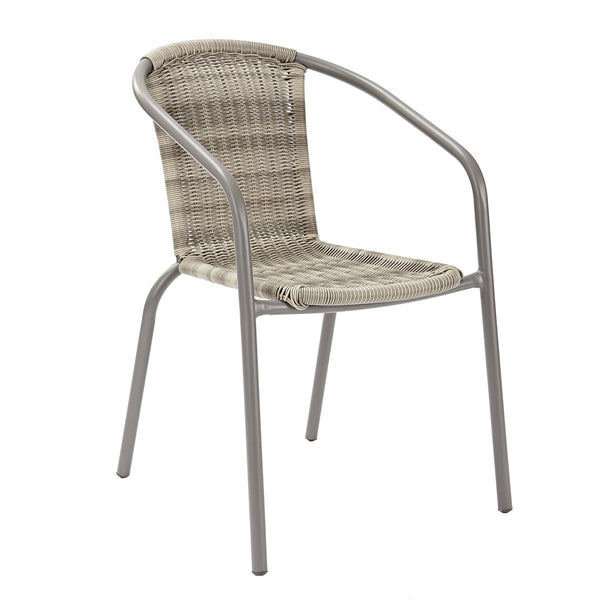 Naterial Silla para Jardín Tipo Ratán Apta para Exterior, Modelo Elías