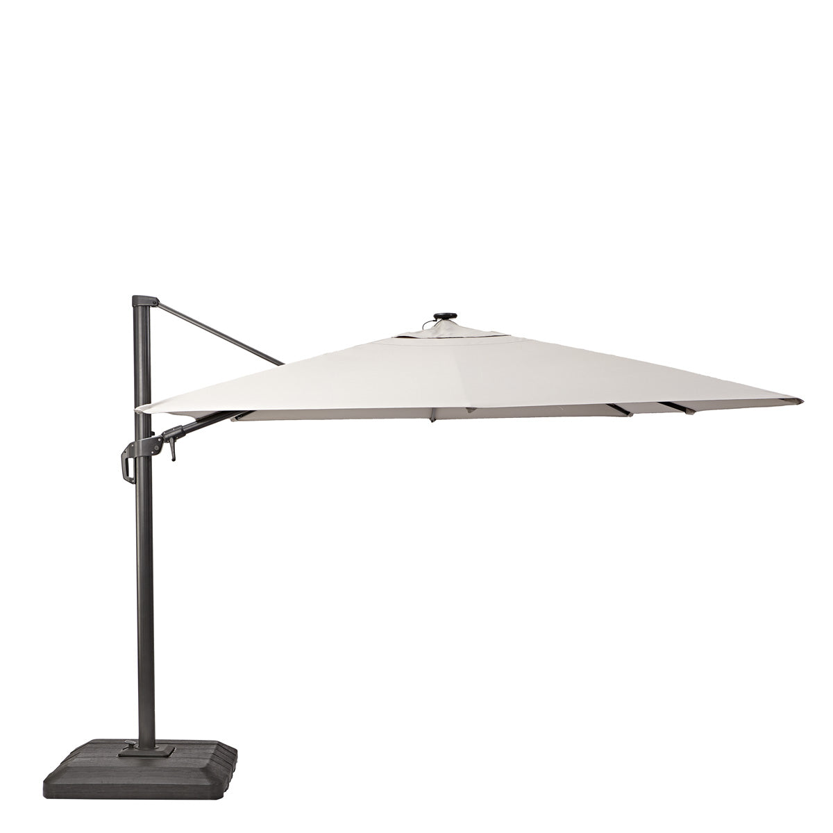 Naterial Sombrilla con Luz LED Solar 280x390 cm para Jardín con Brazo Lateral, Modelo Sonora II
