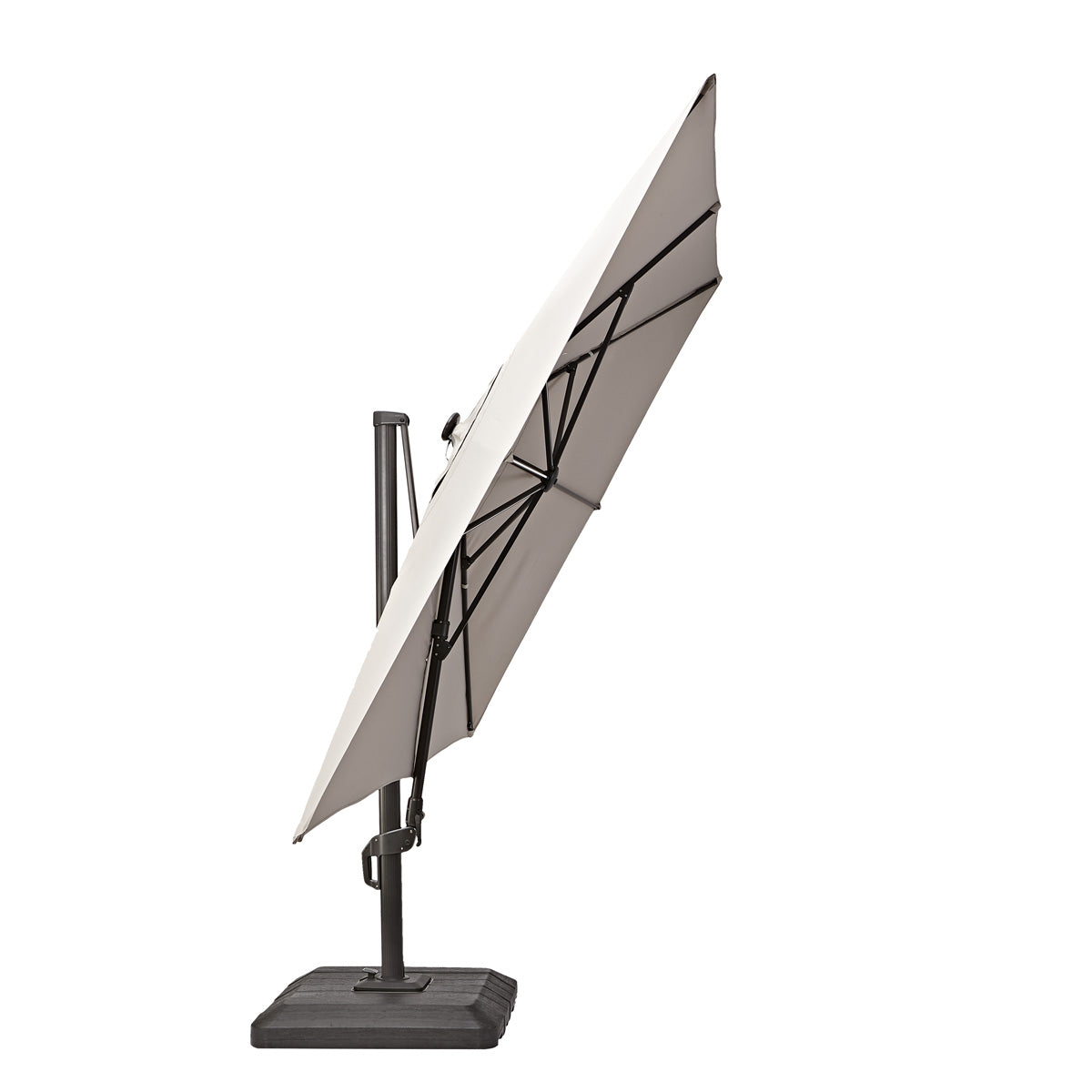 Naterial Sombrilla con Luz LED Solar 280x390 cm para Jardín con Brazo Lateral, Modelo Sonora II