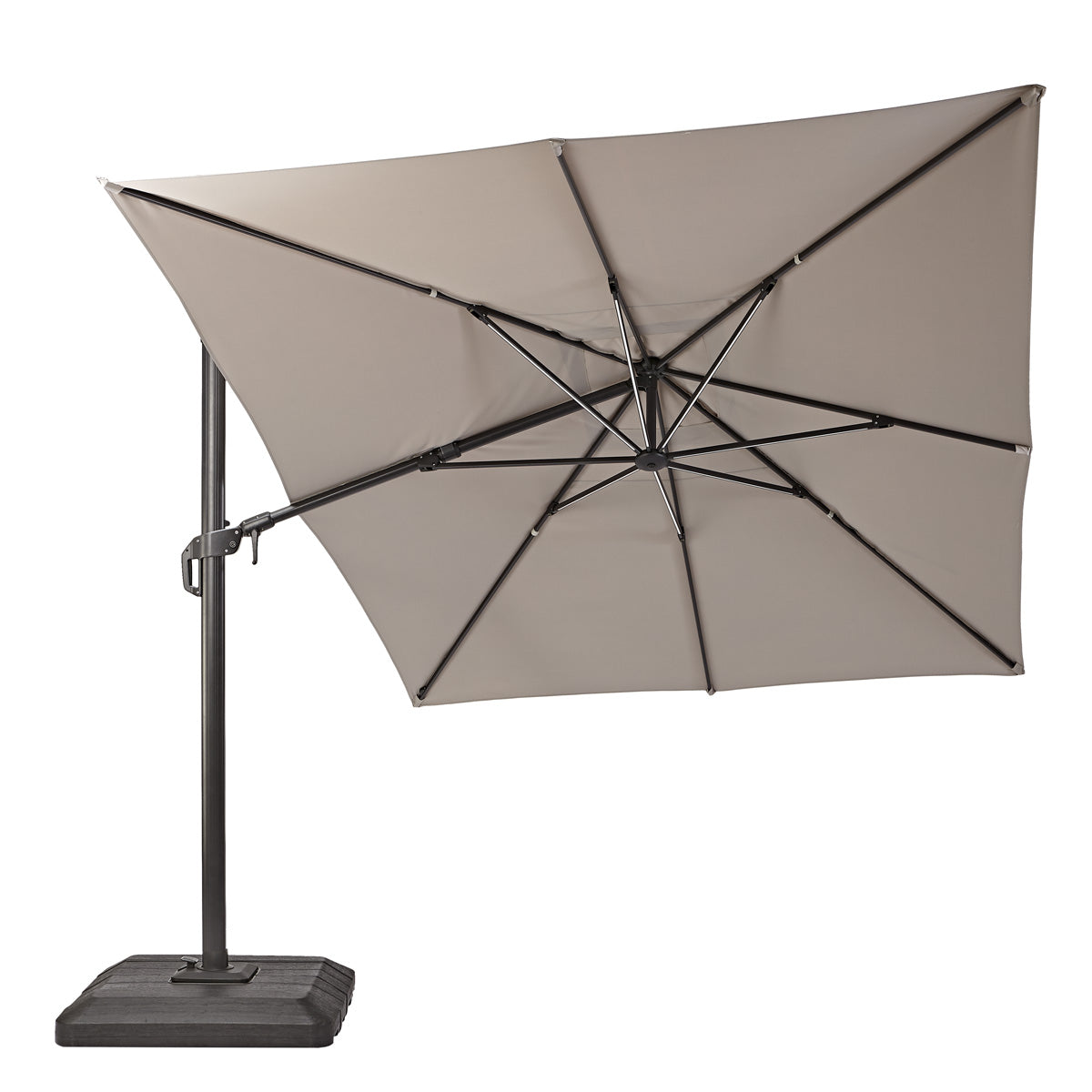 Naterial Sombrilla con Luz LED Solar 280x390 cm para Jardín con Brazo Lateral, Modelo Sonora II