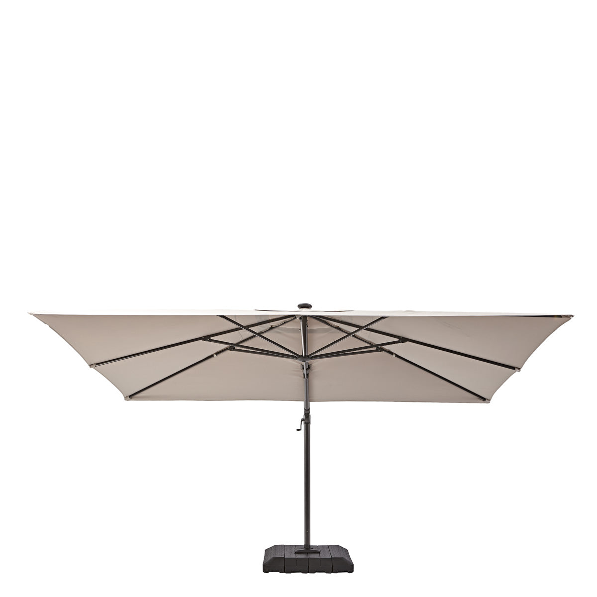 Naterial Sombrilla con Luz LED Solar 280x390 cm para Jardín con Brazo Lateral, Modelo Sonora II