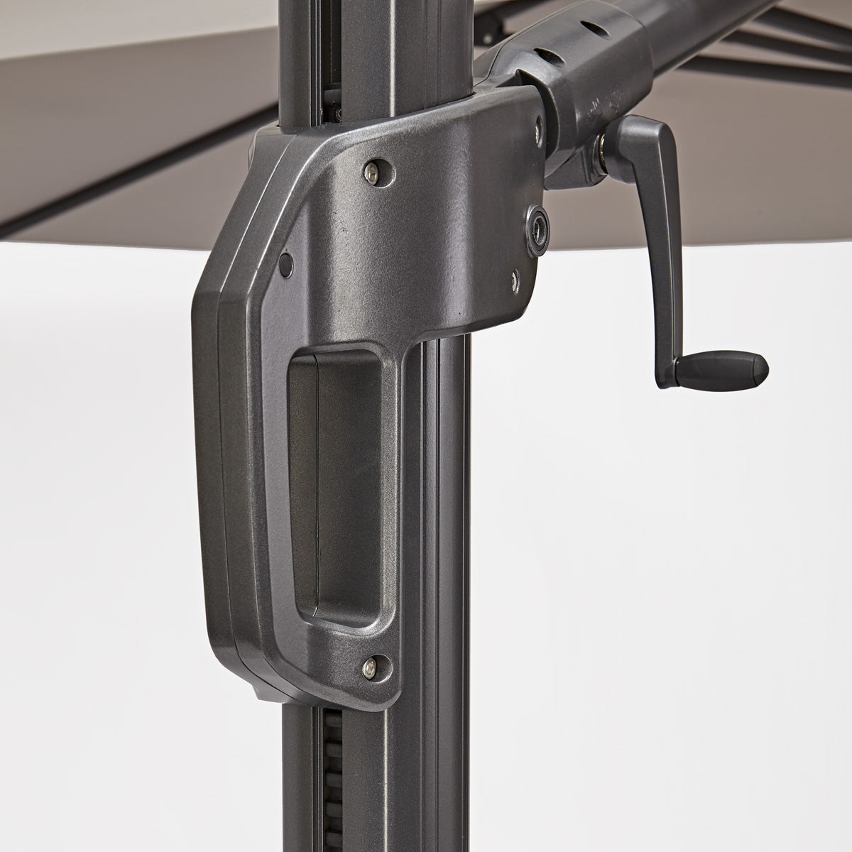 Naterial Sombrilla con Luz LED Solar 280x390 cm para Jardín con Brazo Lateral, Modelo Sonora II