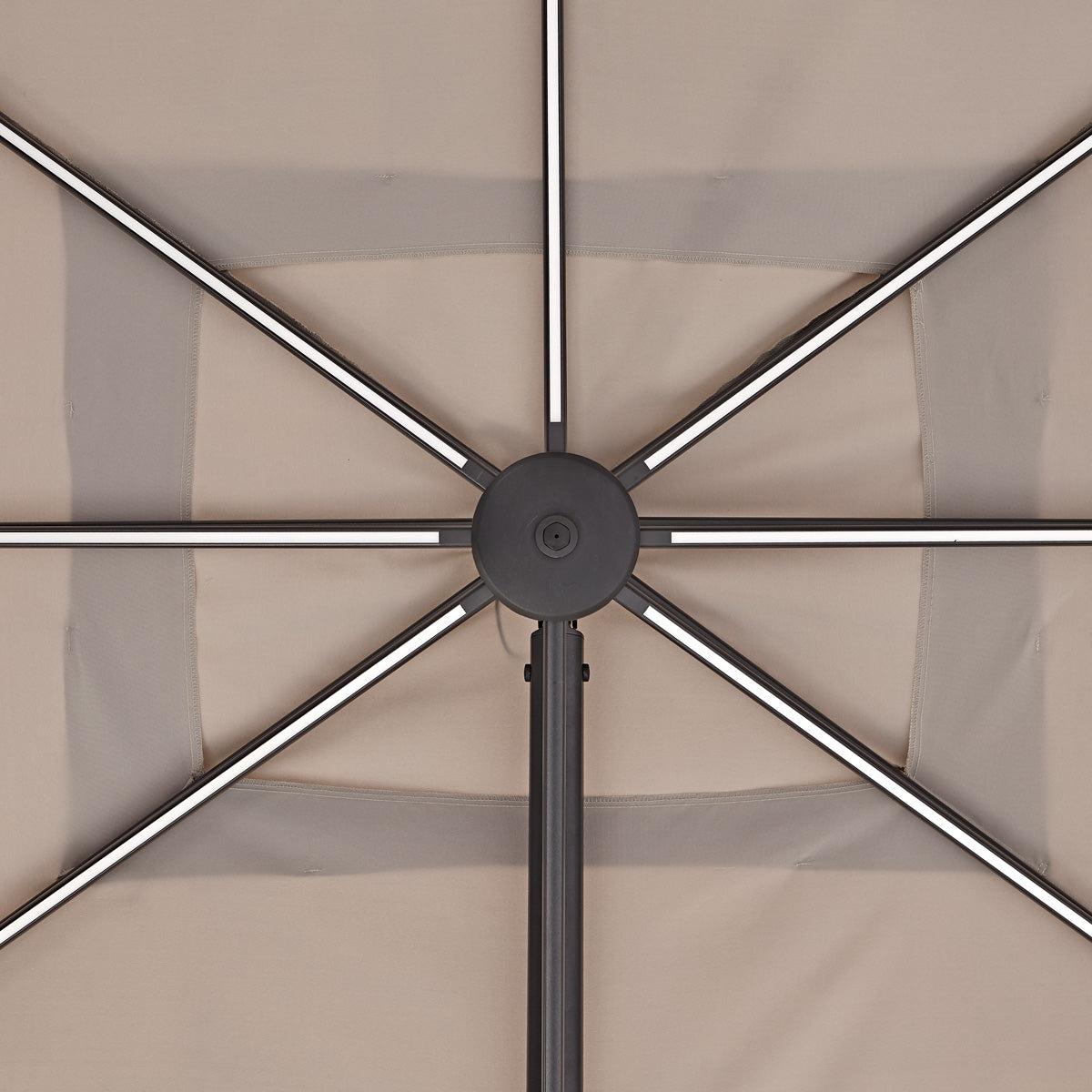 Naterial Sombrilla con Luz LED Solar 280x390 cm para Jardín con Brazo Lateral, Modelo Sonora II