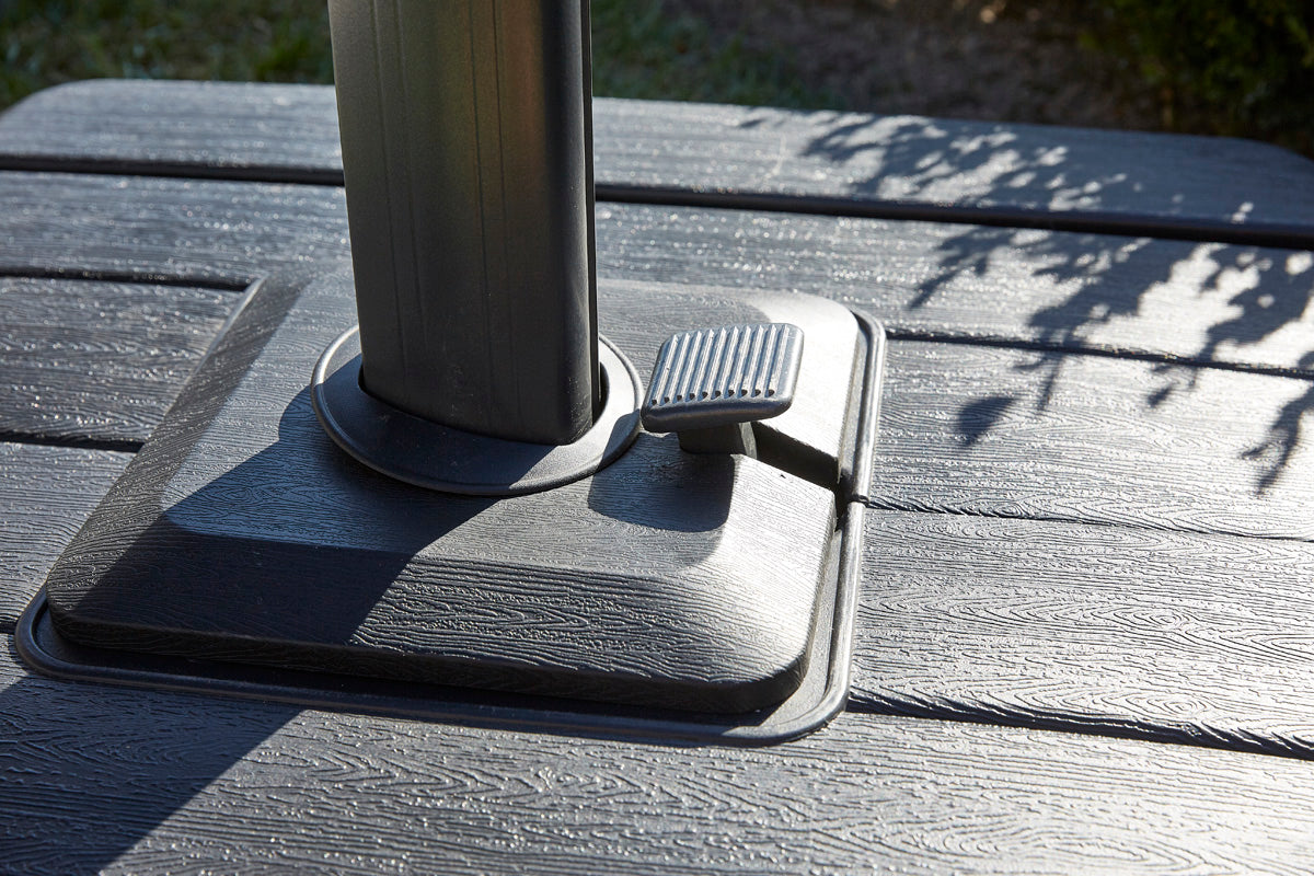 Naterial Sombrilla con Luz LED Solar 280x390 cm para Jardín con Brazo Lateral, Modelo Sonora II