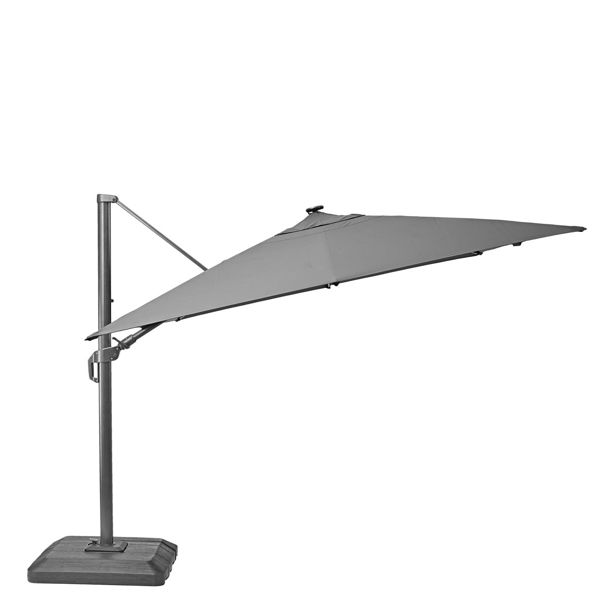 Naterial Sombrilla con Luz LED Solar 280x390 cm para Jardín con Brazo Lateral, Modelo Sonora II