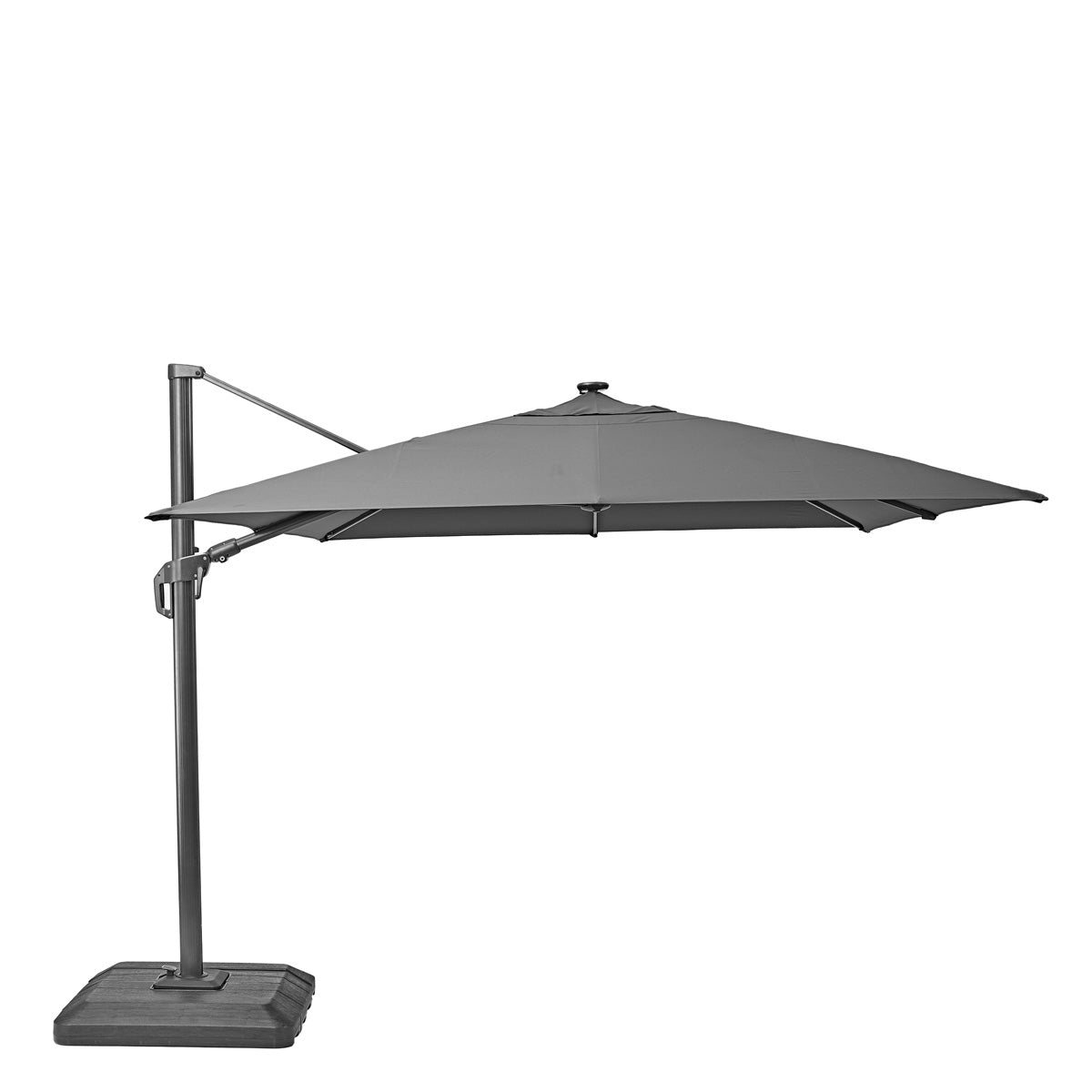Naterial Sombrilla con Luz LED Solar 280x390 cm para Jardín con Brazo Lateral, Modelo Sonora II