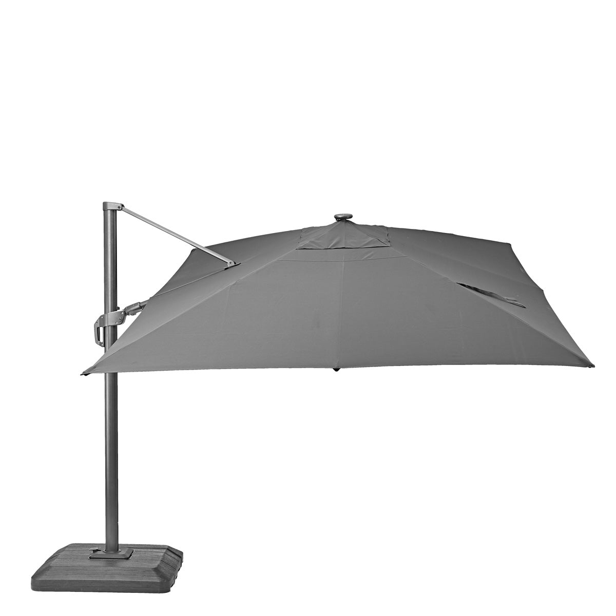 Naterial Sombrilla con Luz LED Solar 280x390 cm para Jardín con Brazo Lateral, Modelo Sonora II