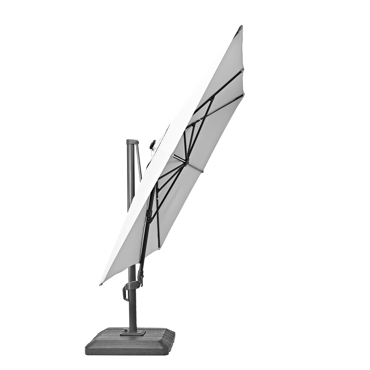 Naterial Sombrilla con Luz LED Solar 280x390 cm para Jardín con Brazo Lateral, Modelo Sonora II