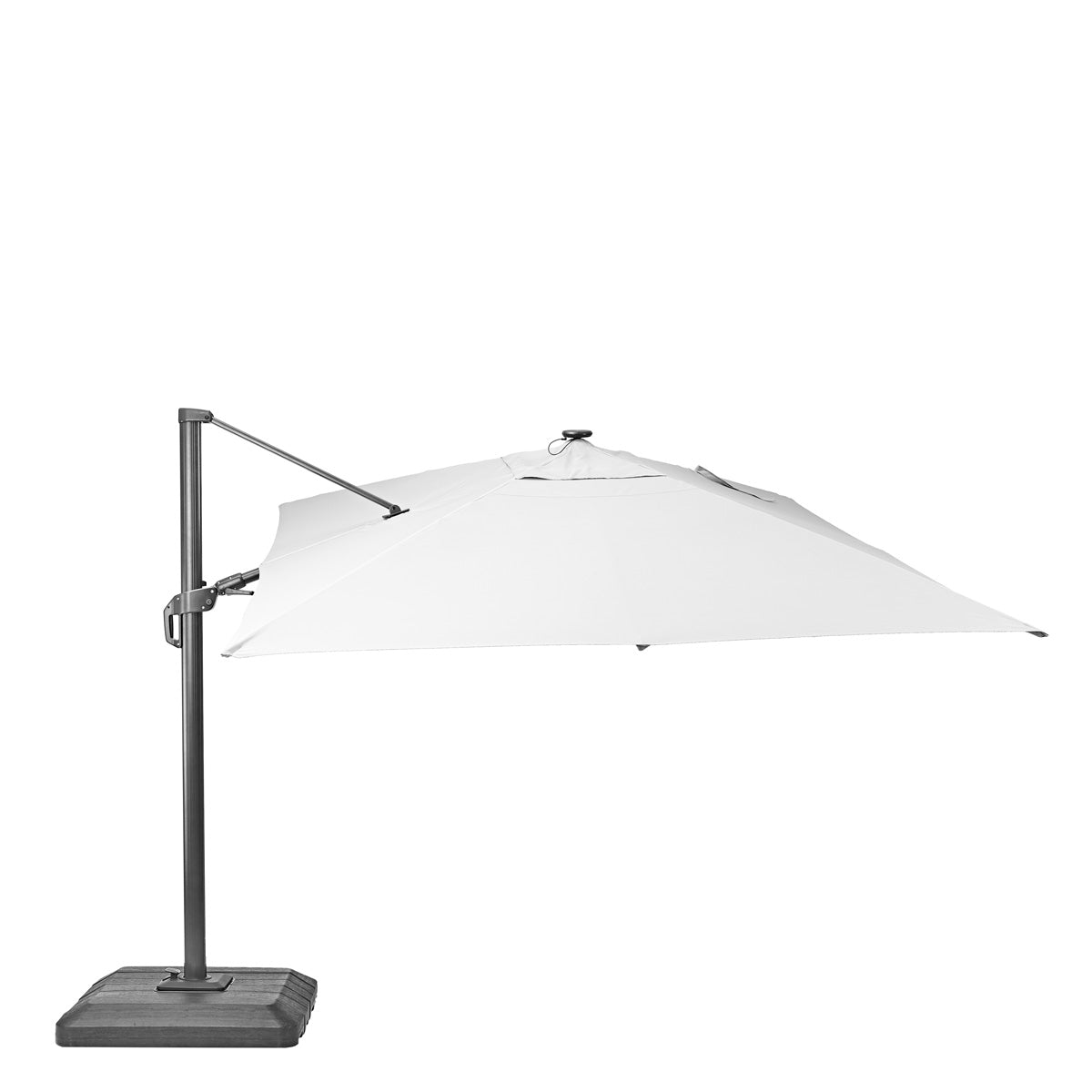 Naterial Sombrilla con Luz LED Solar 280x390 cm para Jardín con Brazo Lateral, Modelo Sonora II