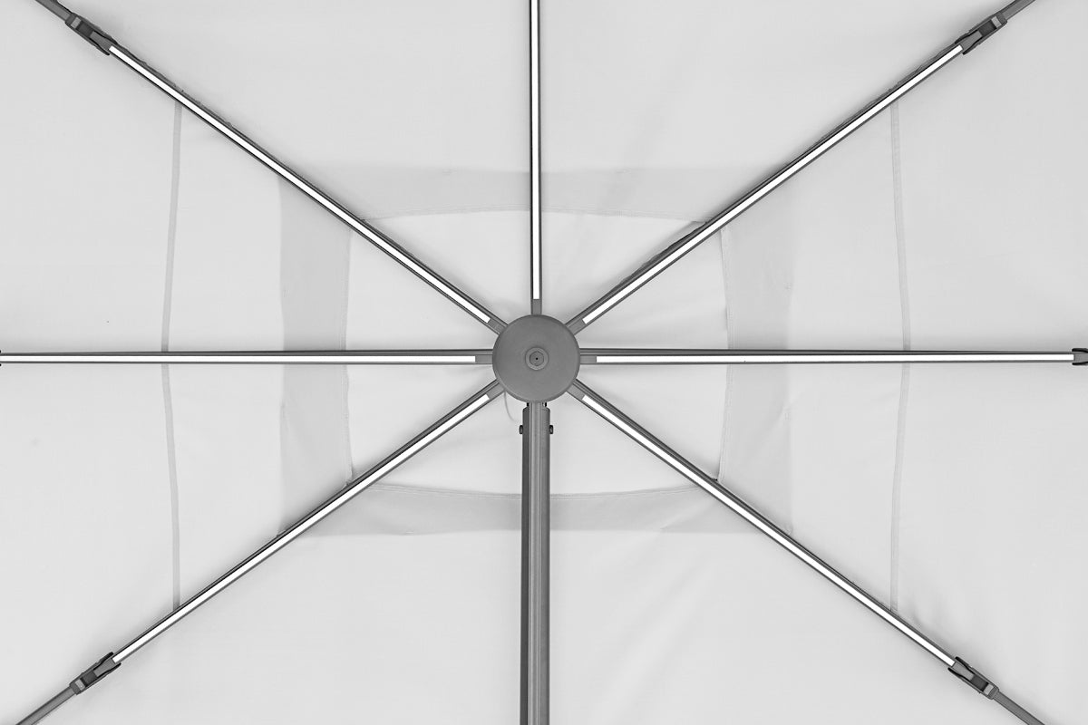 Naterial Sombrilla con Luz LED Solar 280x390 cm para Jardín con Brazo Lateral, Modelo Sonora II