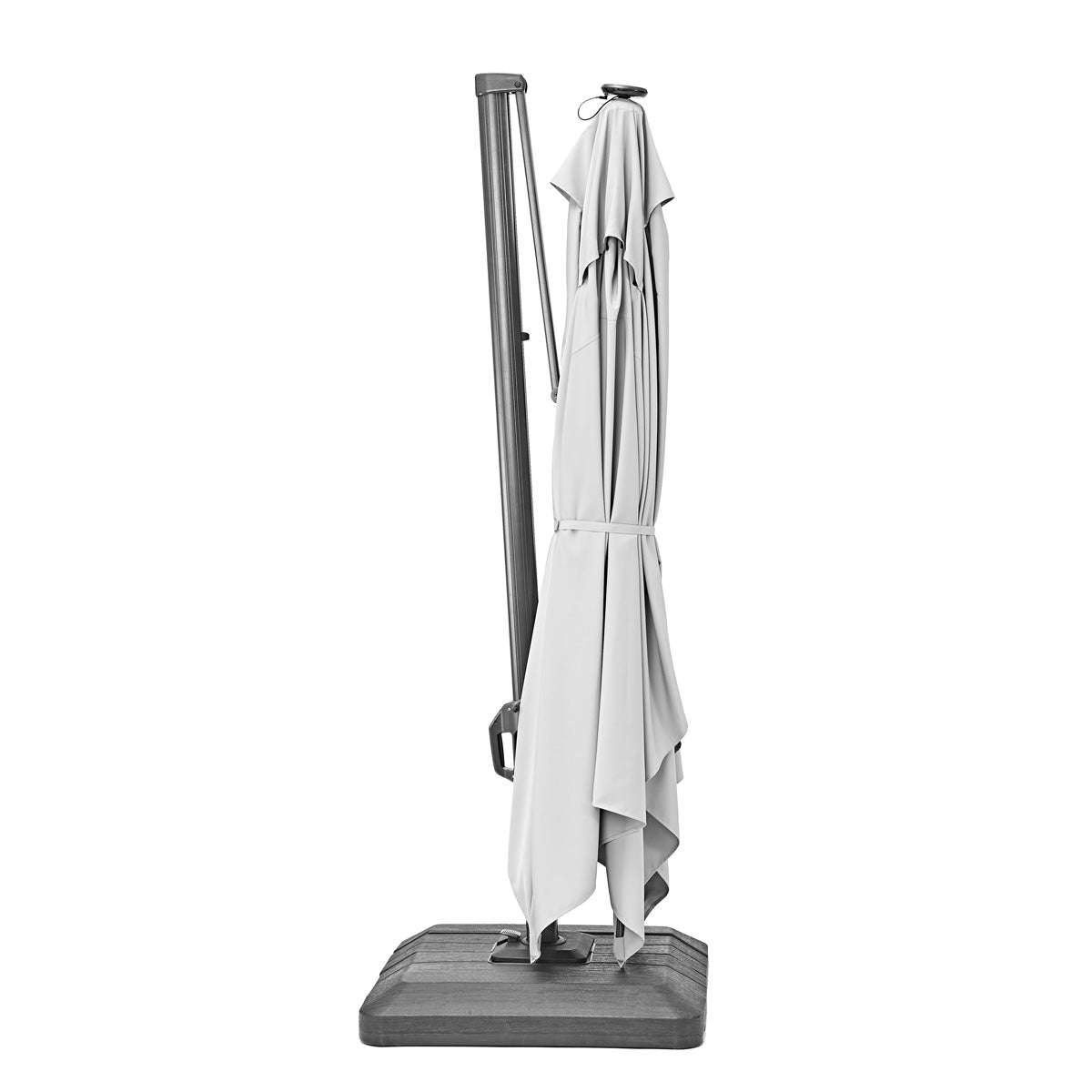 Naterial Sombrilla con Luz LED Solar 280x390 cm para Jardín con Brazo Lateral, Modelo Sonora II