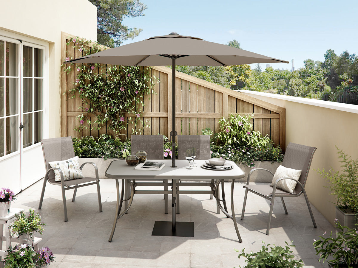 Naterial Sombrilla Para Jardín 262cm con Mástil Central y Manivela, Modelo Polar