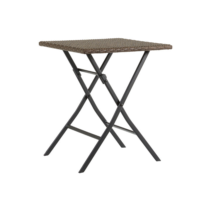 Naterial Mesa de Comedor Plegable Tipo Ratán de Aluminio Apta para Exterior, Modelo Zena