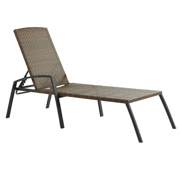 Naterial Camastro Reclinable Con Descansabrazos Tipo Ratán de Acero, Modelo Zena