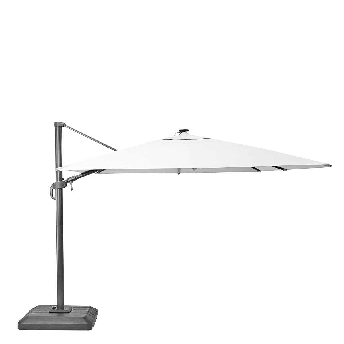 Naterial Sombrilla con Luz LED Solar 280x390 cm para Jardín con Brazo Lateral, Modelo Sonora II
