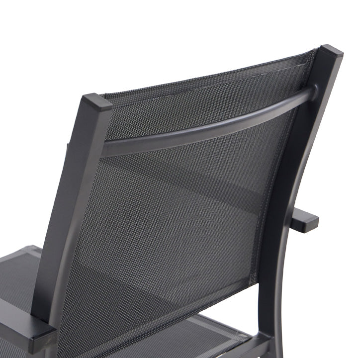 Naterial Silla de Jardín Apilable de Aluminio y Textileno con Brazos para Exterior , Modelo Lyra Beta
