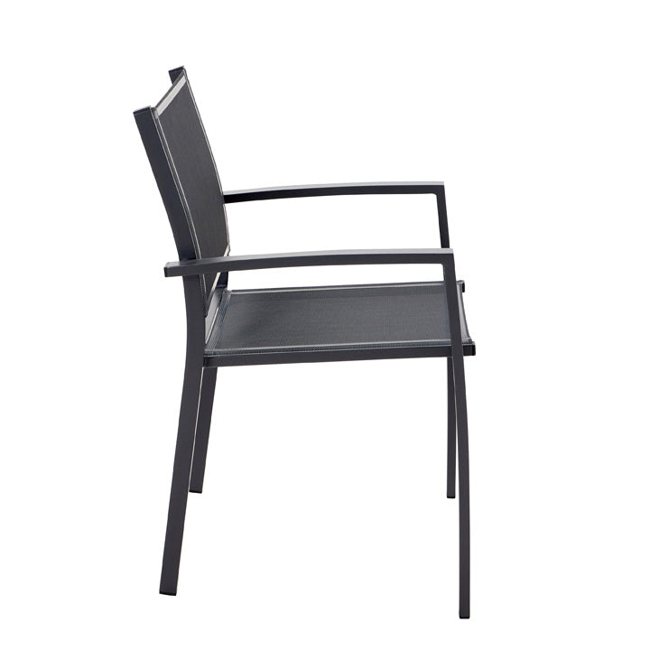Naterial Silla de Jardín Apilable de Aluminio y Textileno con Brazos para Exterior , Modelo Lyra Beta