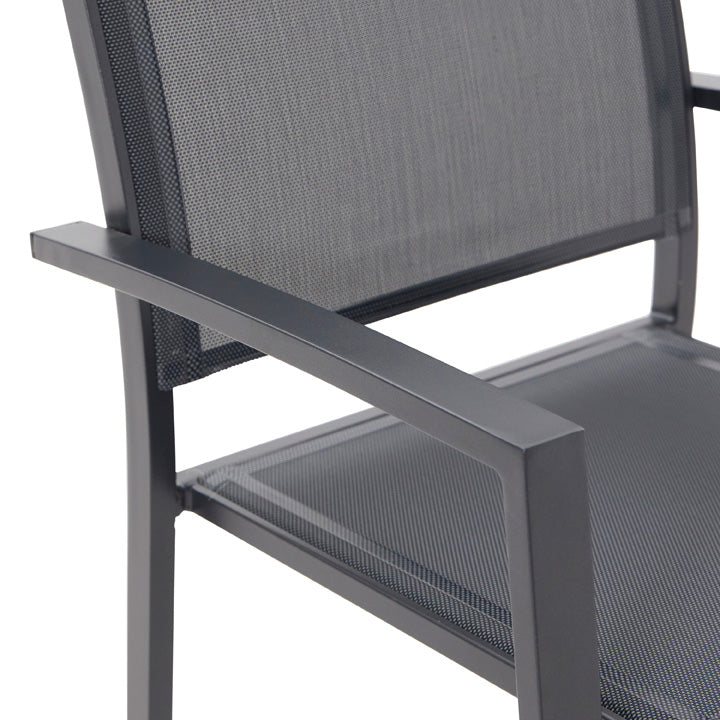 Naterial Silla de Jardín Apilable de Aluminio y Textileno con Brazos para Exterior , Modelo Lyra Beta