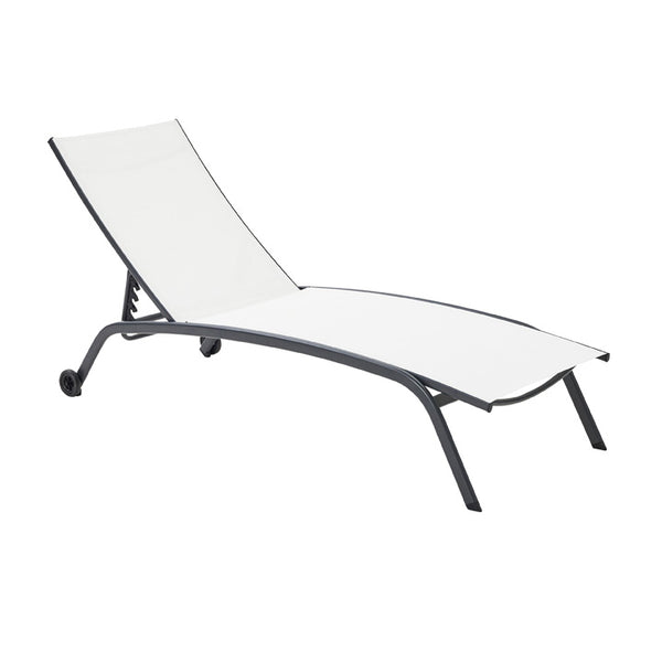 Naterial Camastro Ajustable Apilable de Acero y Malla con Ruedas, Modelo Rivera