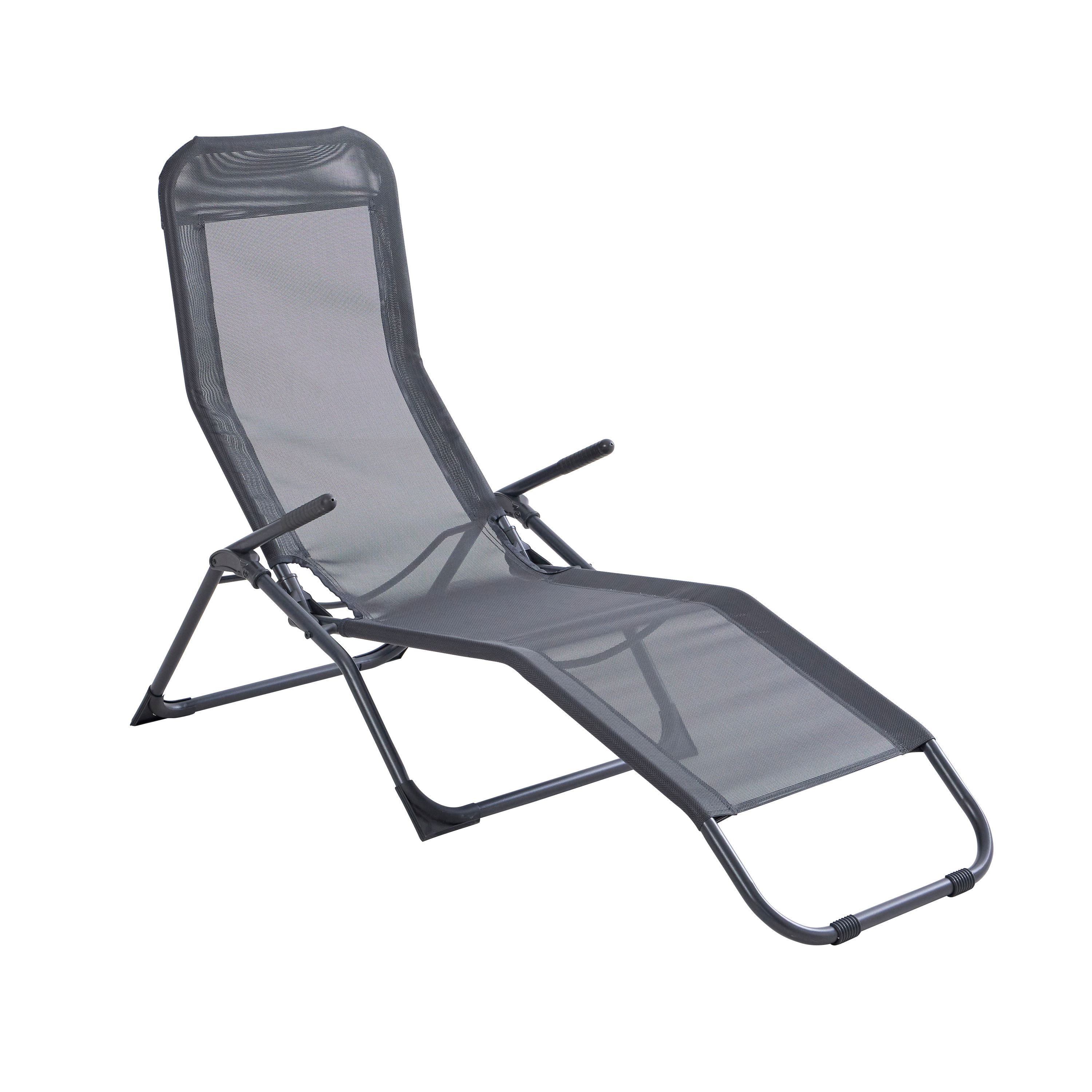 Naterial Set de 2 Camastros Plegables de Acero y Textileno 2 Posiciones Reclinable , Modelo Kroma