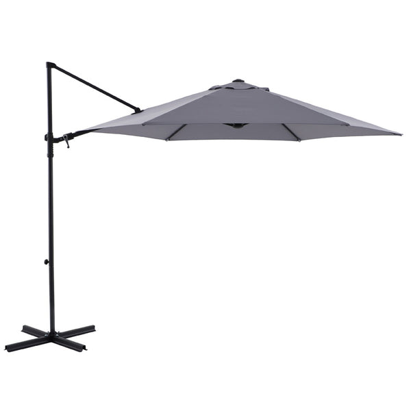 Naterial Sombrilla para Jardín 290cm con Mástil Lateral de Acero Gris, Modelo Polar II