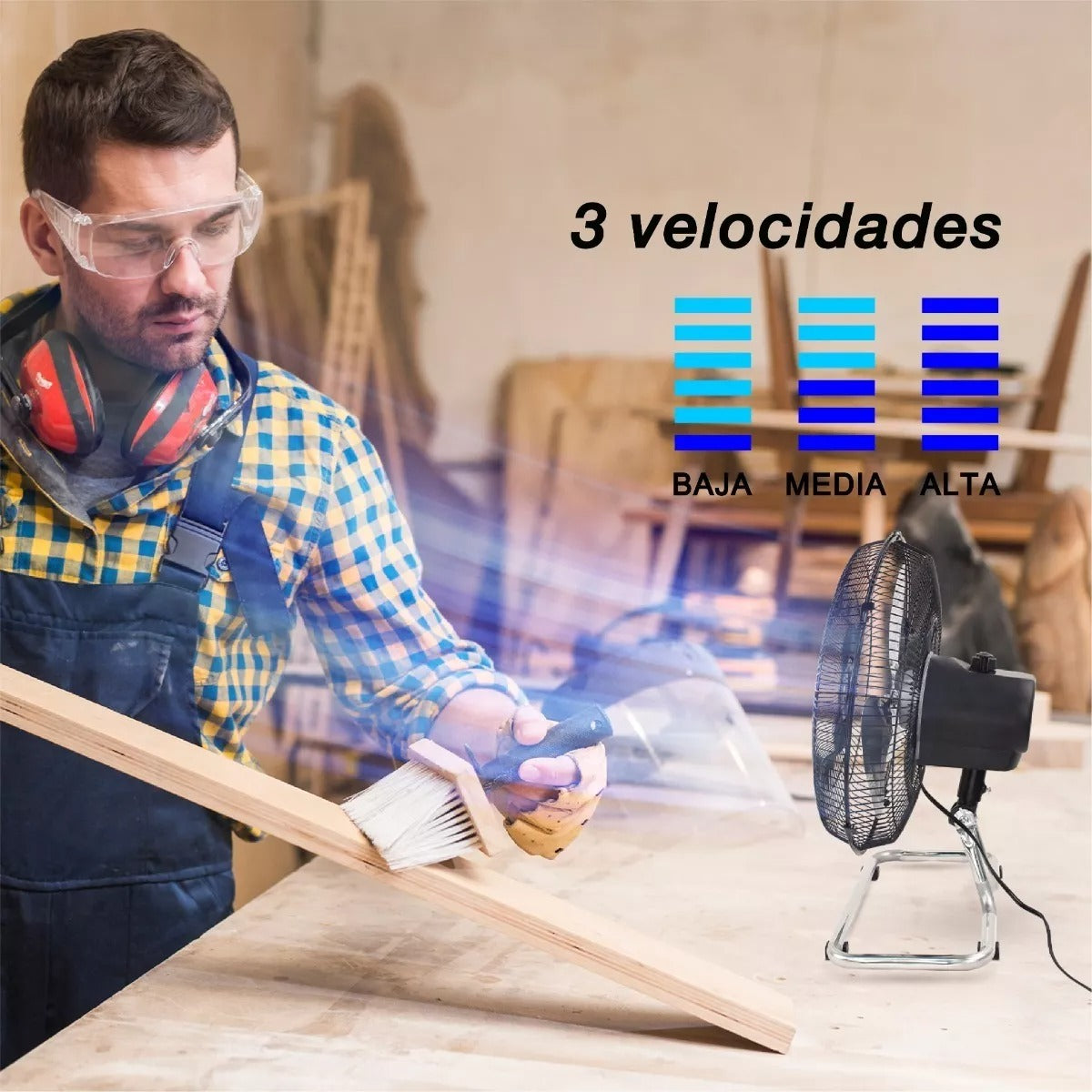 Mytek Ventilador 2 en 1: de Pared, Piso y Mesa de 12" 55W, Metálico Oscilación 90°, Modelo 3372
