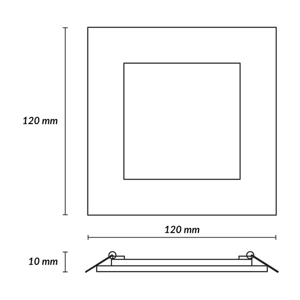 Estevez Luminaria LED Cuadrada Empotrable 6W Flat Square ECO 120x120 mm, Modelo 39152-0-WW-ECO