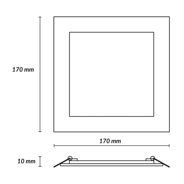 Estevez Luminaria LED Flat Square Eco 12W 3000K/6500K Empotrable 170×170 mm IP20, Modelo 39153-0-WW-ECO