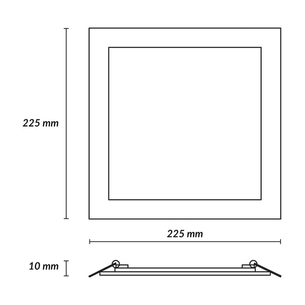 Estevez Luminaria LED Flat Square Eco 18W Empotrable 225×225 mm IP20, Modelo 39154-0-WW-ECO
