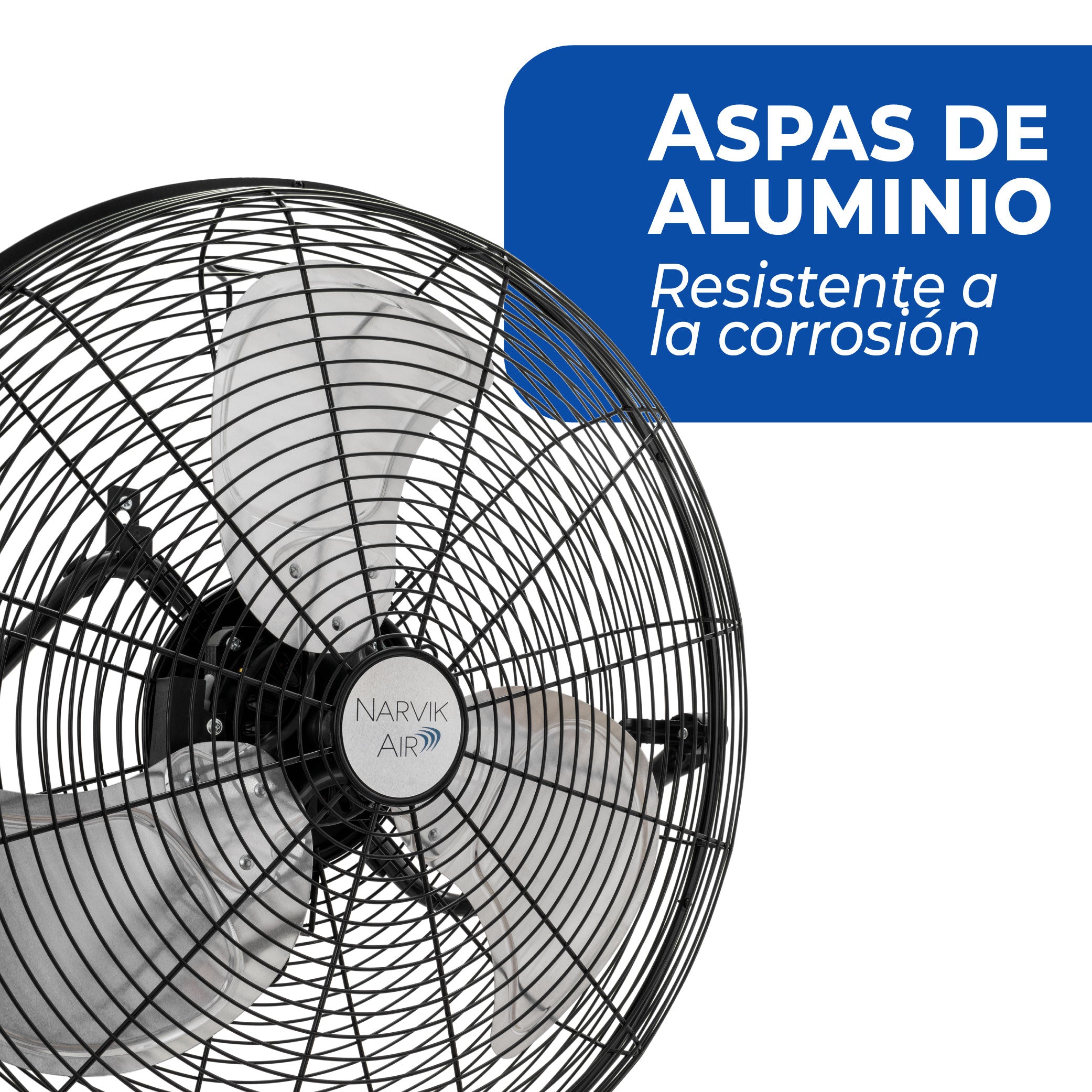 Narvik Ventilador de 20" Industrial 2 en 1: Piso y Pared de 160W con Aspas de Aluminio, Modelo NA1020 / NA-F20