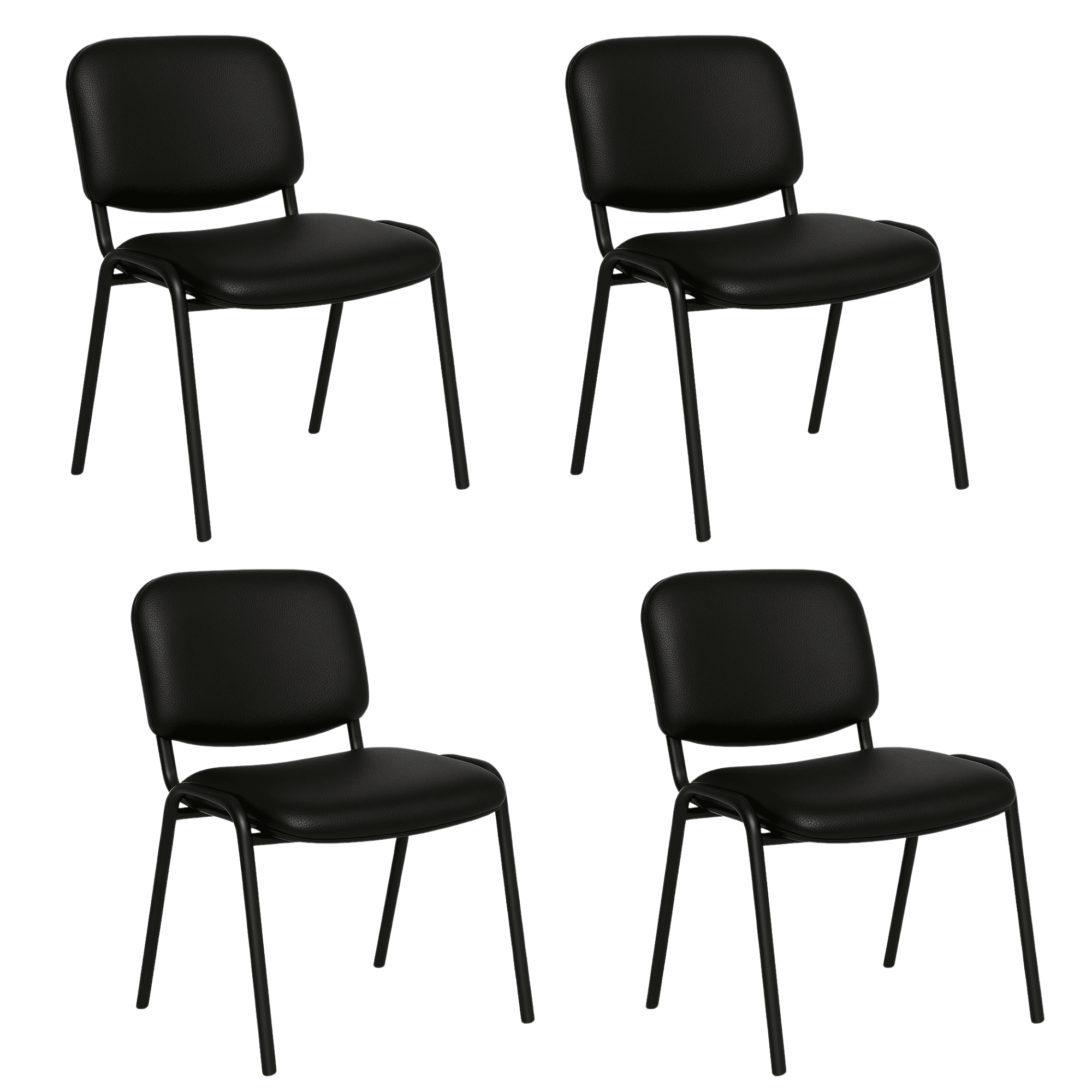 Offiho Set de 4 Sillas de Oficina para Visita Tapiz Personalizable con Estructura de Acero, Modelo ECOVISITA