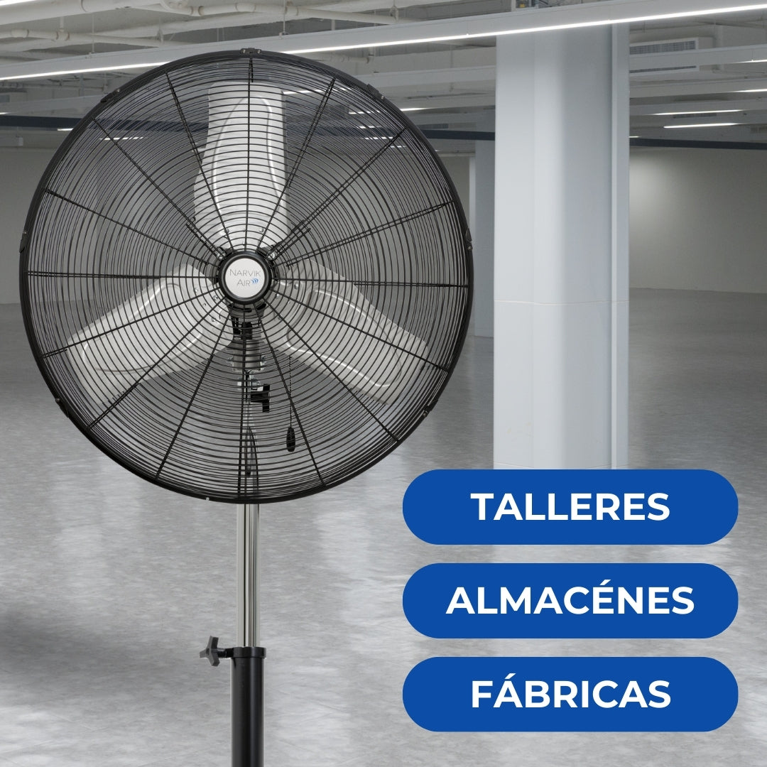 Narvik Ventilador de 24" Industrial de Pedestal 235W con Aspas de Aluminio, Modelo NA1024 / NA-S24